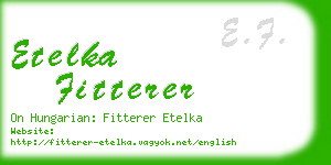 etelka fitterer business card